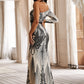 One Shoulder Sequined Embellished Gown