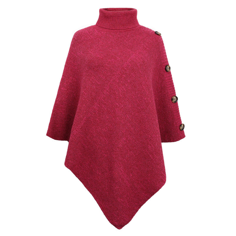 Solid Color Turtle Neck Shawl