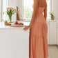 Long Backless Lace-up Dress