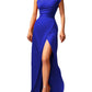 Mandy High Slit Sexy Solid Fitted Evening Gown