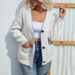 Contrast Color Button Sweater