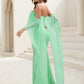 Lindsey Green Solid Chiffon Dress