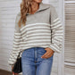 Stripe Polo Collar Sweater