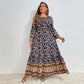 Cotton Linen Floral Casual Dress