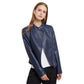 Faux Leather Collared Slim-Fit Jacket