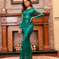 Cecilia Sequined Elegant Long Sleeves Evening Dress