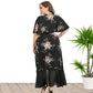 Day to Night Floral Printed V Neck Dress