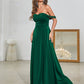 Ingrid Dark Green Solid Evening Dress