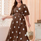 Polka Dot Pleated Dress