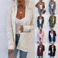 Cable Knit Mid-Length Knitted Cardigan Coat