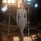 Evora Cutout Off-Shoulder Sequined Evening Dress