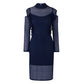 Elegant Sexy Day to Night Cold Shoulder Curvy Dress