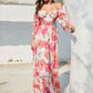 Long Sleeve Cutout Printed Maxi Dress