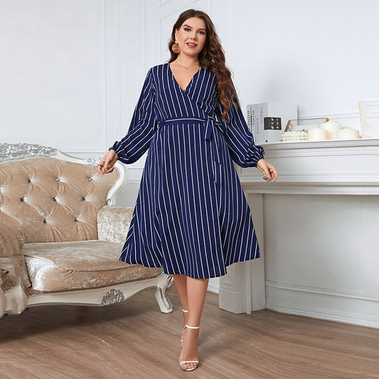 Plus Size Day to Night Pinstripe Dress