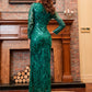 Cecilia Sequined Elegant Long Sleeves Evening Dress