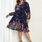 Plus Size Elegant Midi Floral Dress