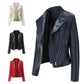 Faux Leather Collared Slim-Fit Jacket