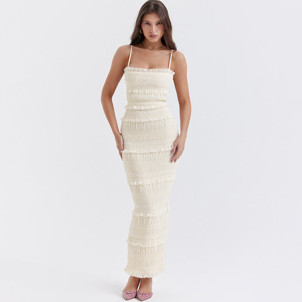 Kyra Sequin Lace Slim Fit Maxi Dress