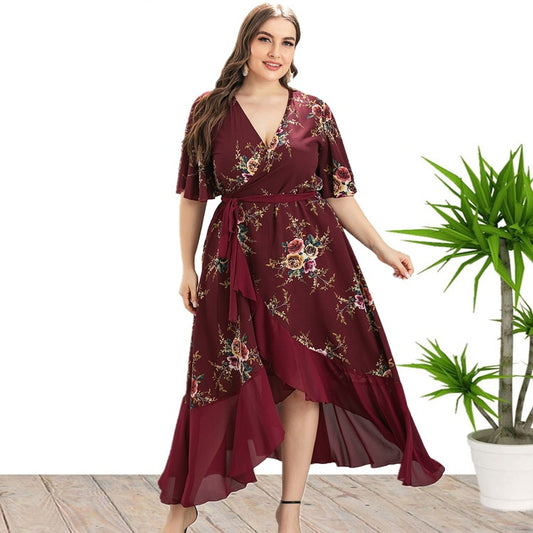 Day to Night Floral Printed V Neck Dress